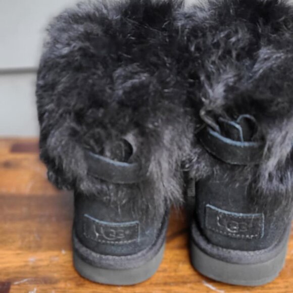 UGG Black Valentina Suede Boots with Shearling size 7 1/2" - Picture 9 of 12